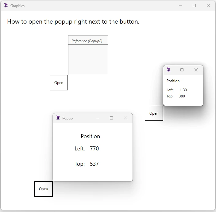 Open Graphics in different locations — ADISRA SmartView screen
