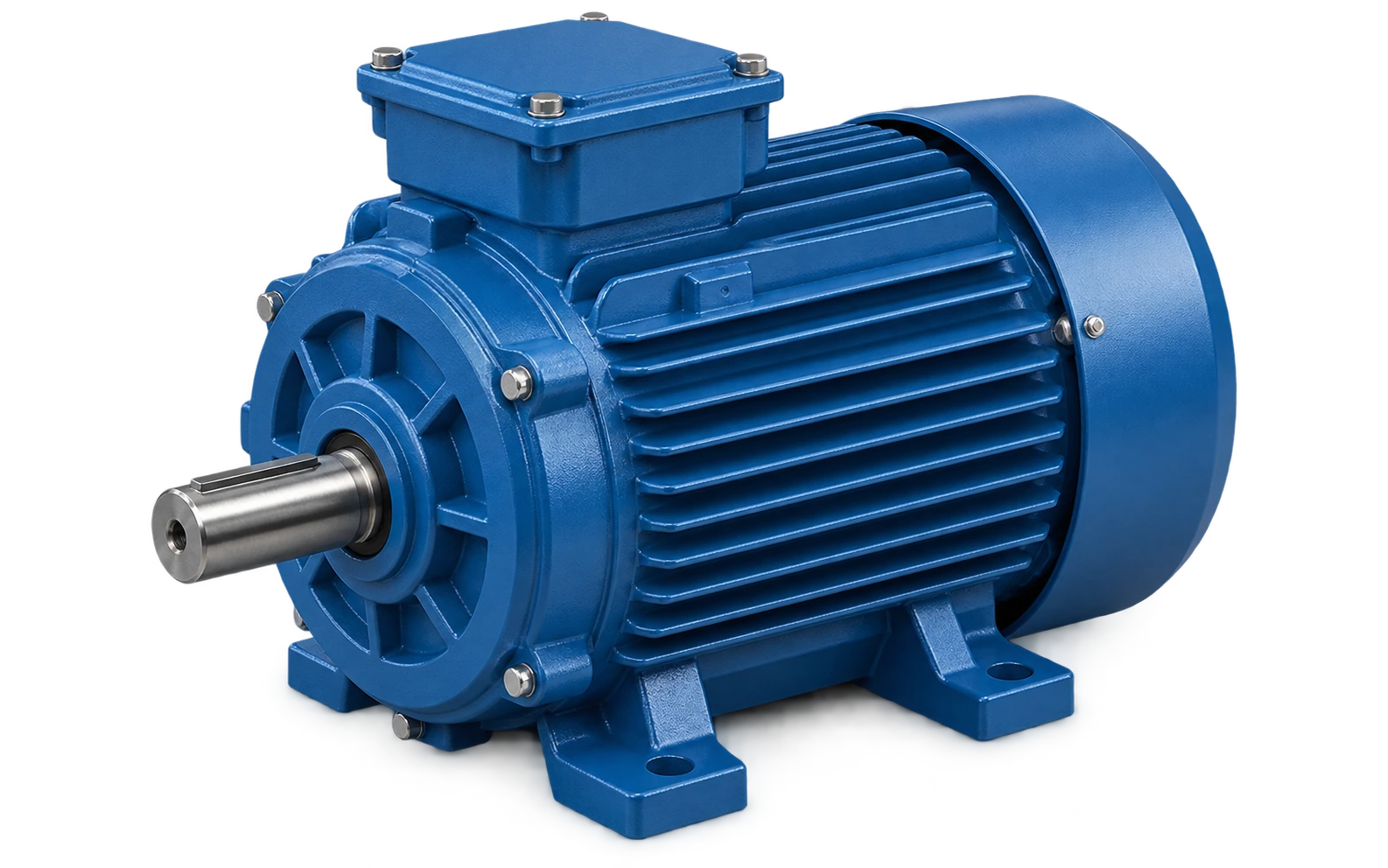 Blue industrial electric motor